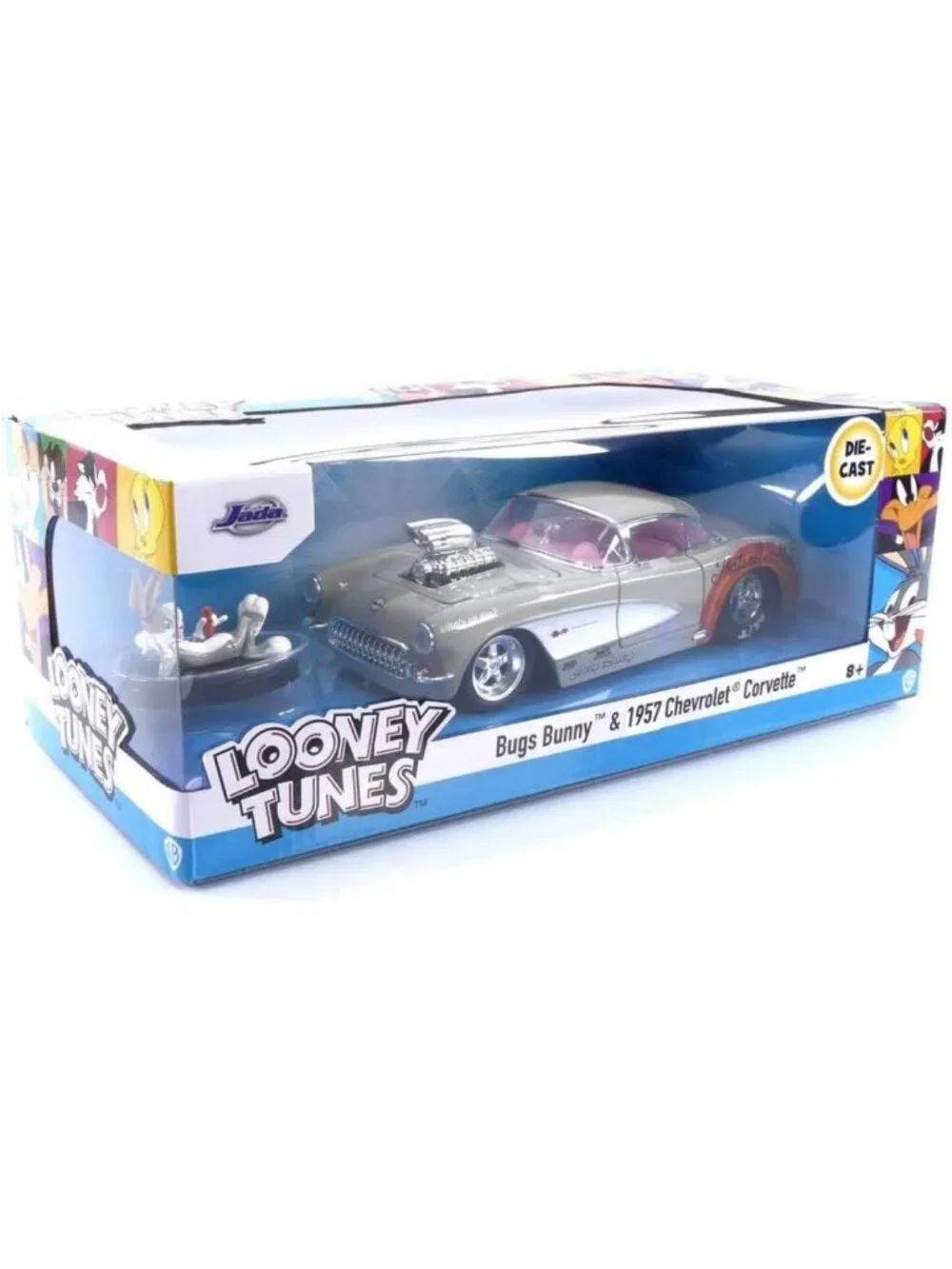 Vintage 1957 Corvette Die-Cast Car with Bugs Bunny Figure - Collectible Toy for